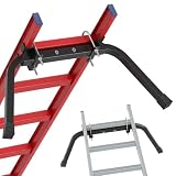Mr Ironstone Extension Ladder Stabilizer for Roof Gutter&Wall, Sturdy Ladder Standoff Stabilizer with Non-Slip Rubber, Ladder Accessories Ladder Stand Off with U Bolt, Weight Capacity 500LBS-Black