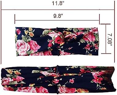 Scettar Beach Headbands for Women, 9 Pack Women's Boho Headbands for Women Girls Wide Bohemian Knotted Yoga Headband Head Wrap Hair Band Elastic Hair Band Accessories for girl