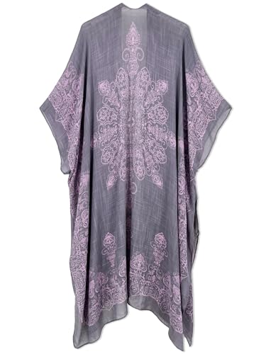 Image of Spicy Sandia Kimonos for Women Floral Beach Cover Up Loose Swimsuit Bathing Suit Coverup Cardigan for Summer Swimwear