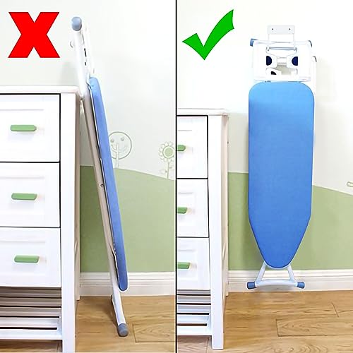 Rhinenet Ironing Board Hanger Ironing Board Hook Wall Mount Ironing Board Holder Ironing Boards Wall Mounted Holder Large & Small Ironing Board Storage Wall Bracket for Wall (White) - Image 4