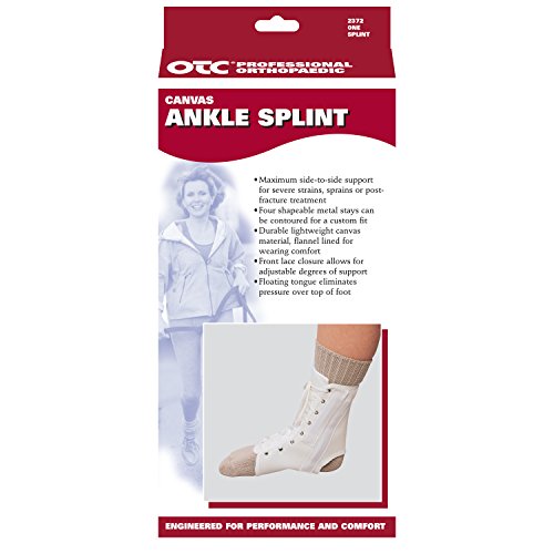 Otc Ankle Splint, Canvas Lace-Up, Rigid Metal Stays, Large #TOP3