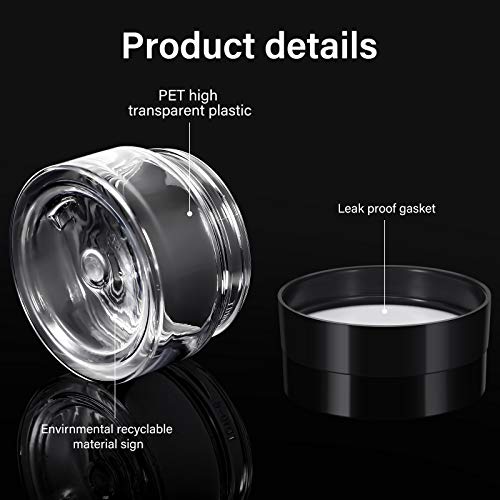 Image of Patelai 4 Pieces Round Wide-mouth Leak Proof Plastic Container Jars with Lids for Travel Storage Makeup Beauty Products Face Creams Oils Salves Ointments DIY Making(4 Ounce,Black)