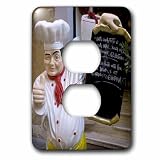 3DROSE Lsp 82058 _ 6 ristorante statua di chef in Rome Italy – EU16 BBA0201 – bill Bachmann – 2 plug Outlet cover