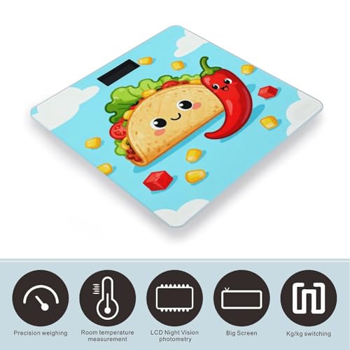 Báscula Digital de Baño Taco Chili Peppers con LCD miniatura 3