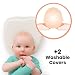 Cherish Baby Care - Flat Head Baby Pillow with 2 White Washable Cotton Covers - Safe Baby Head Shaping Pillow with Neck Support - Newborn Essentials