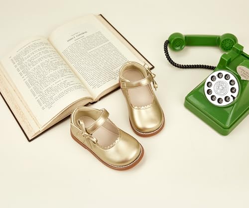 Image of PHIRAMIN Toddler Girl Mary Jane Student Oxford Shoes-Little Girl School Uniform Shoes for Wedding Party