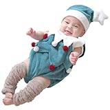 [grattis] クリスマス サンタ 赤ちゃん ベビー ロンパース 70 80 男の子 女の子 クリスマスツリー 冬 あったかい M 70 80