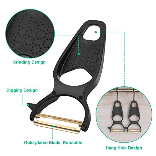 2Pcs Vegetable Peeler, Premium Fruit And Potato Peeler For Kitchen, Stainless Steel Swivel Sharp Blade, Multifunctional Veggie Carrot Cucumber Peelers #TOP2