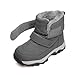 UBFEN Boys Girls Snow Boots Kids Winter Warm Outdoor Slip Resistant Cold Weather High Top Shoes F/Grey Color Size US 2.5 Big Kid