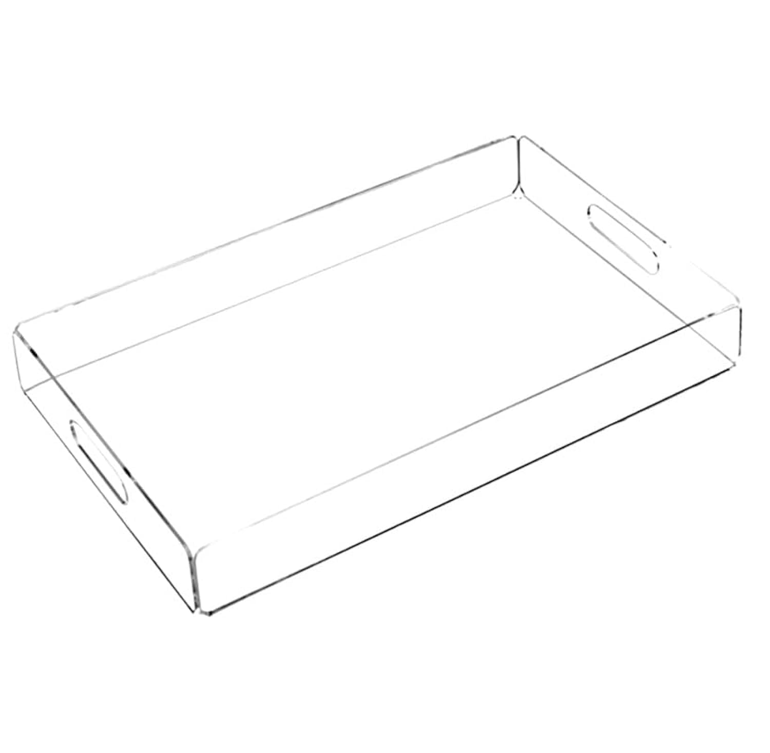 Multi-Purpose Acrylic Serving Tray 12x16 Inches (40x30x5 cm) || Decorative Tray Organizer || Coffee Table Countertop with Handles || Decorative Tray for Living Room Bedroom Entryway and Kitchen. (1)