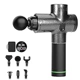  Massagepistole Für Nacken Schulter Rücken, Leise Elektrisch Percussion Massage Gun Mit 6 Massageköpfen, 20 Geschwindigkeiten Vibrationsgerät