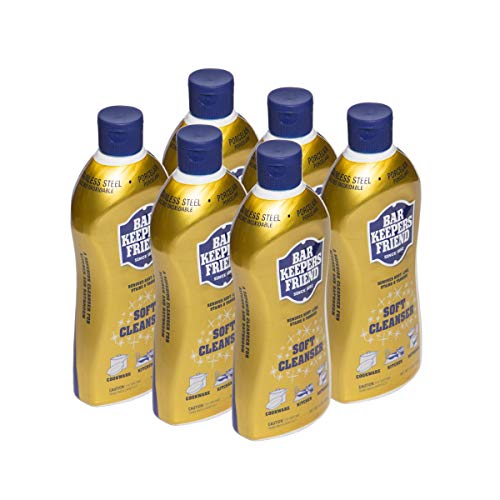 Bar Keepers Friend Soft Cleanser Liquid 13 oz Multipurpose Cleaner & Rust Stain Remover for Stainless Steel Sinks and Countertops, Porcelain and Ceramic Tile, Copper, Brass, and More (6)
