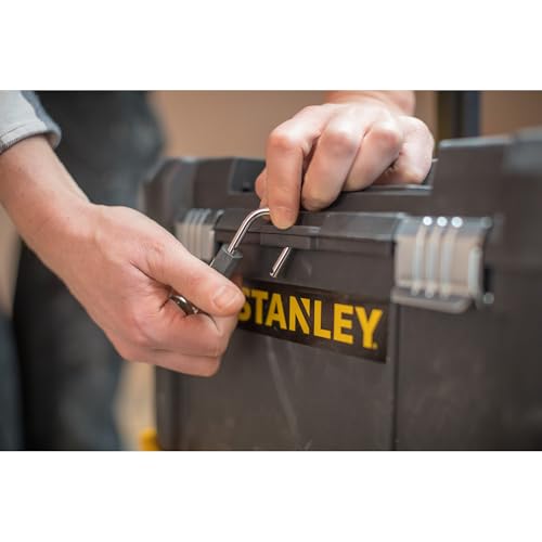 STANLEY Essential Rollende Werkstatt (3-in-1 stapelbare Boxen, leerer Werkzeugkasten, belastbar bis zu 20kg, mit Metallverschlüsse, Organizer für Kleinteile im Deckel) STST1-80151