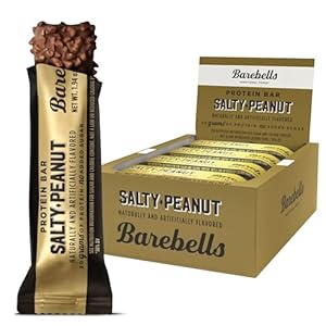 Barebells Protein Bars Salty Peanut – 12 Count, 20g High Protein Treats – Chocolate Nutrition Bar with 1g Total Sugars – On-The-Go Breakfast or Post-Workout Snack