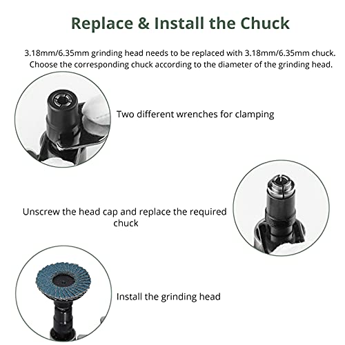 Eypins Air Grinder,Compressed Air Angle Die Grinder 90 Degree Mini Sander Grinder Polisher Tool Set For Contour Grinding, Polishing, Milling #TOP2