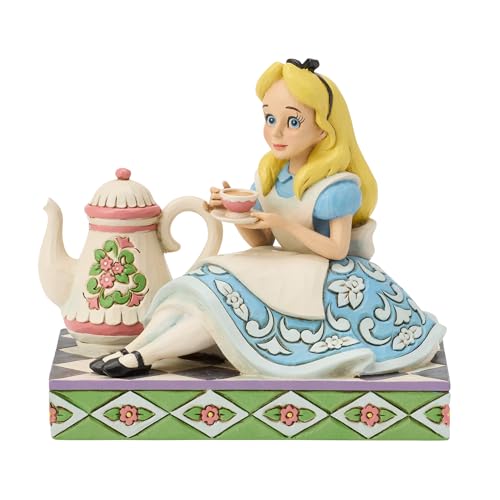 Image of Enesco Disney Traditions by Jim Shore Alice in Wonderland with Teapot Figurine, 4.125 Inch, Multicolor