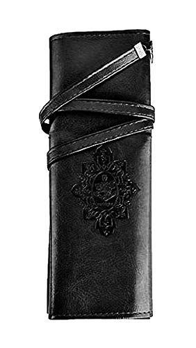 Estuche de maquillaje de viaje para maquillaje, maquillaje, pintalabios, esmaltes de uñas, cosméticos, esteticista, estuche, neceser, organizador de piel, para mujer, Negro ,