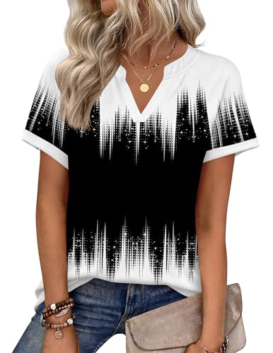 Image of Zeagoo Womens Tops Short Sleeve Summer V Neck Shirts Work Blouses Business Outfits Fashion Clothing