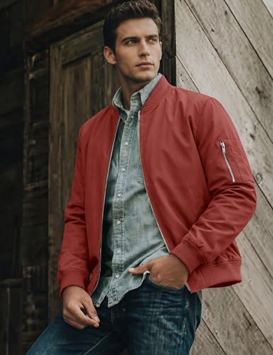 Image of TACVASEN Men's Lightweight Jacket Casual Spring Fall Windbreaker Bomber Zip Up Coat with Pocket
