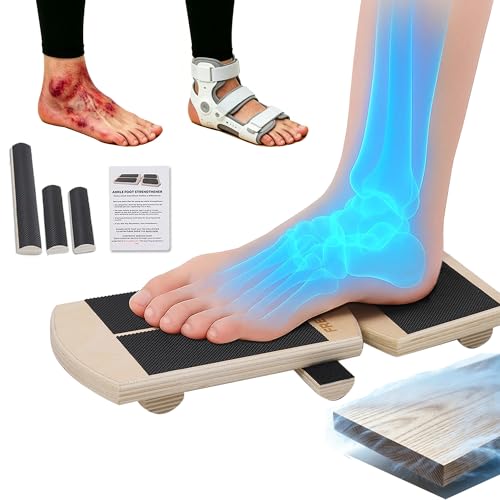 Ankle Foot Balance Board Quebec Beech Wood Ankle Rehabilitation Strength Training Tool for Sprain Recovery Muscle Injury Relief Side Balance Kick Board Suitable for Seniors Athletes & Adults