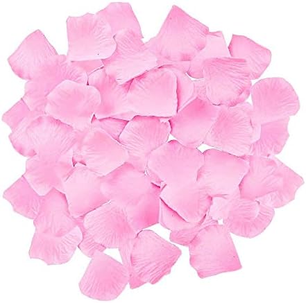 Rose Petals 1200pcs Silk Artificial Flowers Petals for Romantic Night Party Wedding Valentine's Day Flower Decoration (Pink)
