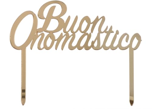 Cake Topper Buon Onomastico Oro