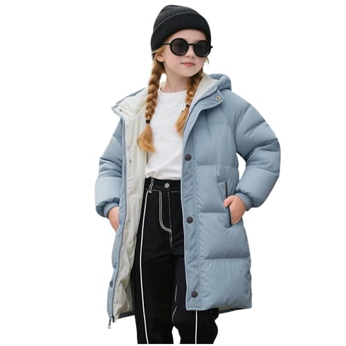 Girls Long Winter Coats Heavywight Puffer Jackets Warm Thick Down Parkas Windproof Hooded Outerwear Coat with Pockets
