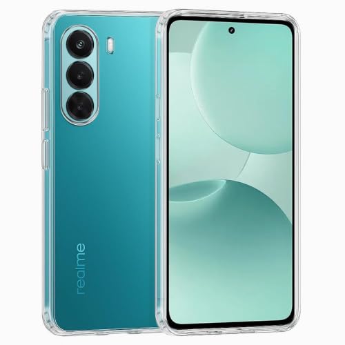 Image of REALCASE Silicone Back Cover Case, Scratch Resistant Protective Crystal Clear Transparent Shock Proof Back Cover Case for Realme P4X 5G