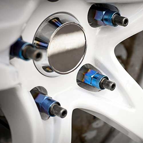 Image of Dorman 713-285T Ti-Blue Open End Knurled Wheel Nuts Compatible with Select Models, 20 Pack