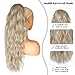 26 inch Drawstring Ponytail Extension for Women, Long Wavy Pony Tails Hair Extensions, Synthetic Hair Extensions Ponytail for Daily Use (Ash Blonde with White Highlights)
