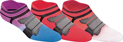 ASICS Women's Quick Lyte Cushion Single Tab Running Socks (3 Pack), Orchid Ombre, Small