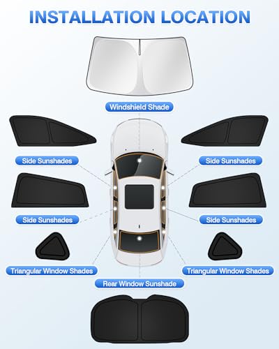 Image of Canvcle Sunshades for Subaru Crosstrek 2024 2025 2026 Accessories Windshield Sun Shade Side Rear Window Shade Cover Sun Visor Shield Privacy Protection Keep Vehicle Cool Black 8PCS