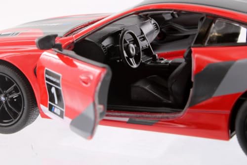 Easy Toys BMW M8 Racing Model Car, 1:36 Scale, Red, Adult Collectible, Car Enthusiasts, M8 Red, 1:38 - Image 2