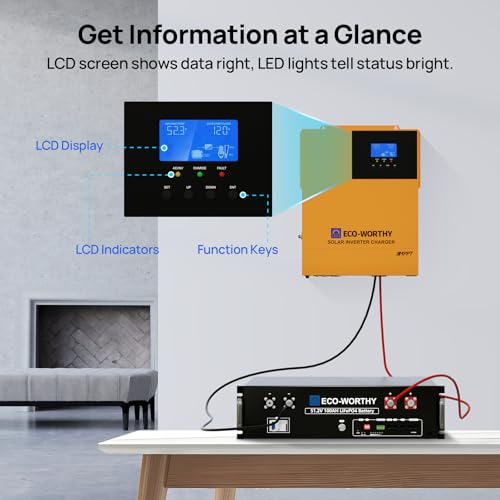 Image of ECO-WORTHY Solar Inverter 3500W 48V DC-120V AC,80A MPPT Solar Controller, inversor hibrido Support Parallel Max 6, Max.120A Battery Charging, Max PV Input Power 4400W