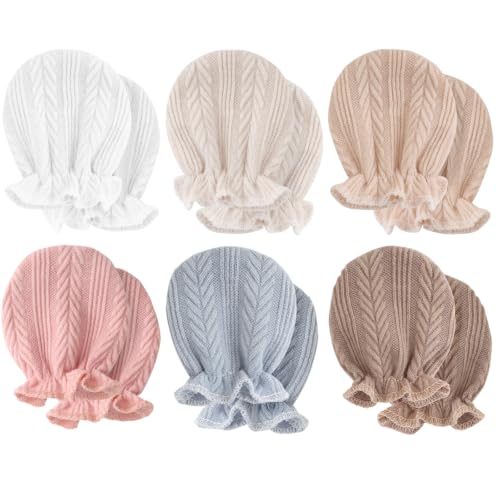 BQUBO Newborn Infant Toddler Mittens No Scratch Elastic Wrist Gloves Hypoallergenic for 0-6 Months Baby Boys Girls