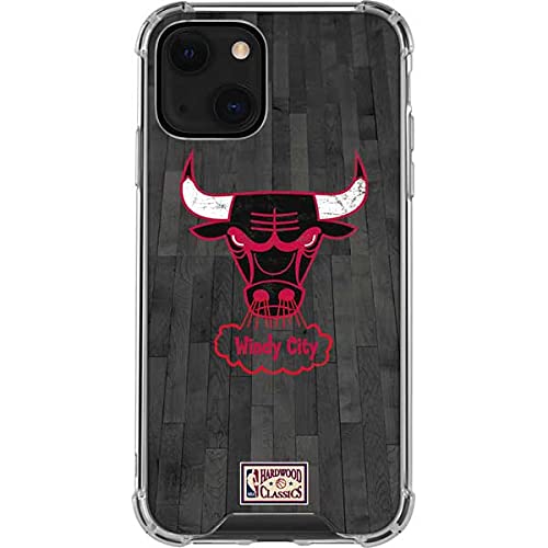 Skinit Clear Phone Case Compatible with iPhone 13 - Officially Licensed NBA Chicago Bulls Hardwood Classics Design