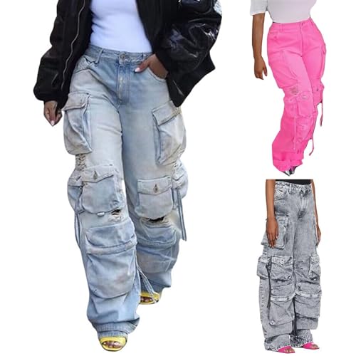 Jean cargo Y2K femme fini les poches pleines avec ce baggy