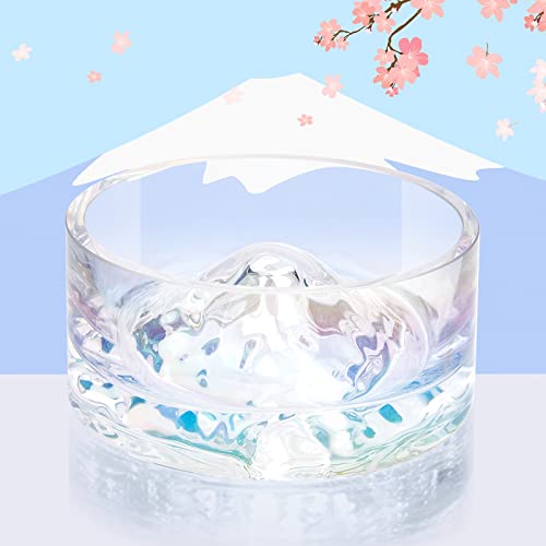 Niteangel Hamster Feeding & Water Bowls- Mount Fuji Series Glass Drinking Bowls for Dwarf Syrian Hamsters Gerbils Mice Rats or Other Similar-Sized Small Pets