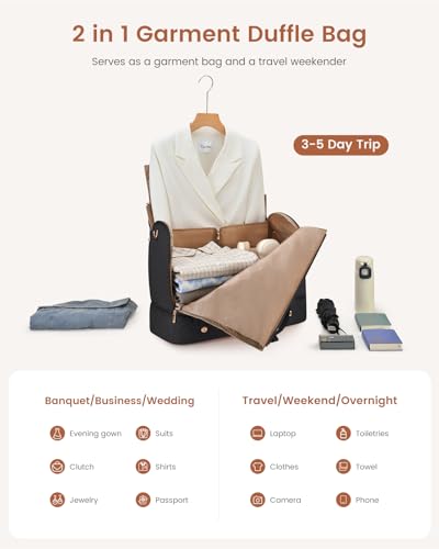 LOVEVOOK Convertible Garment Bag with Shoe Compartment