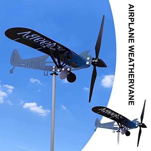 Piper J3 Cub Airplane Weathervane, 2023 New Airplane Wind Spinner Metal Weathervane Windmill, Upgrade Weather Vane For Sheds Yard Garden Patio Lawn #TOP1
