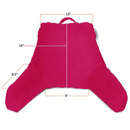 Image of Nestl Reading Pillow for Kids & Teens with Shredded Memory Foam, Backrest Pillows for Reading, Watching, and Gaming, Use on The Couch, Bed, or Floor, Adjustable Support with Washable Cover Hot Pink