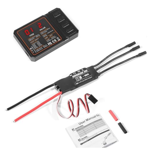 Akfldms 40A 2-3S Lipo Brushless ESC Support BEC Output with Programming Card for RC Car Boat Aircraft DIY Parts