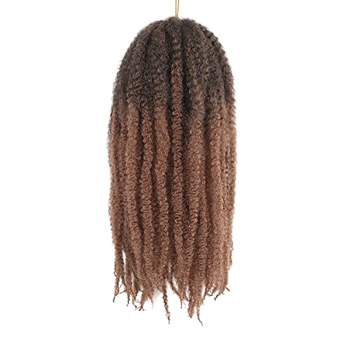 4 Packs Marley Hair Marley Braiding Hair Marley Braid Crochet Hair Long Afro Kinky Curly Hair For Faux Locs or twist Synthetic Fiber Hair Extensions (18 INCH-4PACK, 1B-30)