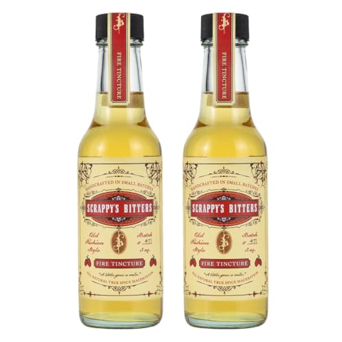 Scrappy\'s Bitters - Fire Tincture, 5 oz - Organic Ingredients, Finest Herbs & Zests, No Extracts, Artificial Flavors, Chemicals or Dyes. Made in the USA! (2 Pack)
