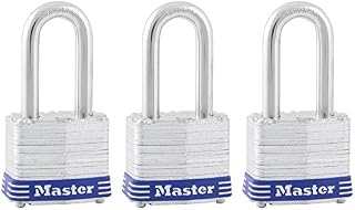 Master Lock 3TRILF Laminated Padlock, 3 Pack, Silver, 3 Piece