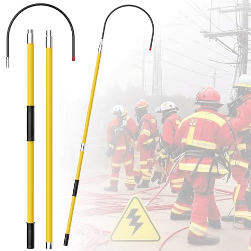 Image of 10.8 Feet Rescue Hook, Electrician Tools Firefighting Insulated 380V, High Voltage Insulated Retractable 35kv, 10.8 Feet, 18 Inch Openings for Electricians, Linemen, Automotive Repairers