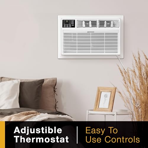 Image of Whirlpool 10,000 BTU Through the Wall Air Conditioner, 230V, Cools up to 450 Sq. Ft. for Living Room, Bedroom, Kitchen, Apartment, with Dehumidifier, Remote Control, Digital Display, 24H Timer, White