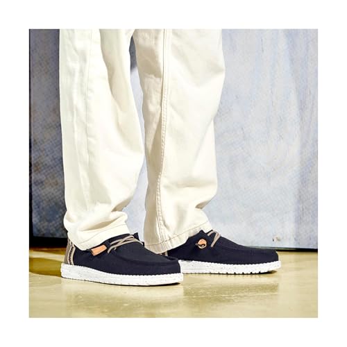 Image of HEYDUDE Men's Wally Craft Linen Slip-On Loafers | Lightweight Comfortable Shoes | Travel Ready Casual Walking Sneakers