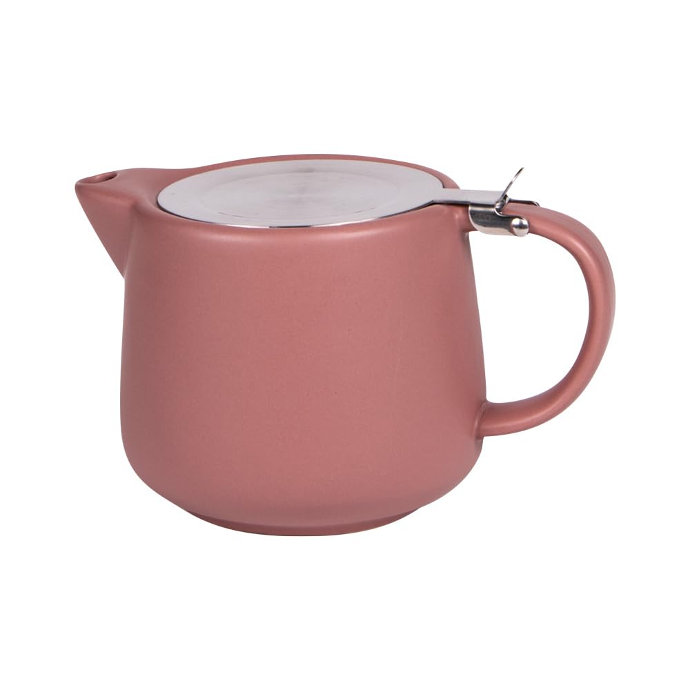 Théière avec filtre Uno rose mat 0,9L grand format infuseur vrac céramique