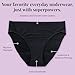 Pixie Organic Cotton Gusset Period Underwear Best Leakproof Panties with BloatFit™ Technology Ranked 1 for Ultra Soft Black